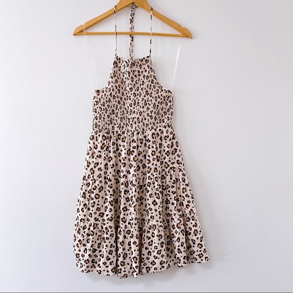 American Eagle Animal Print Halter Dress S NWT